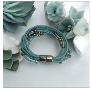 Silver and Blue Women's Bracelet